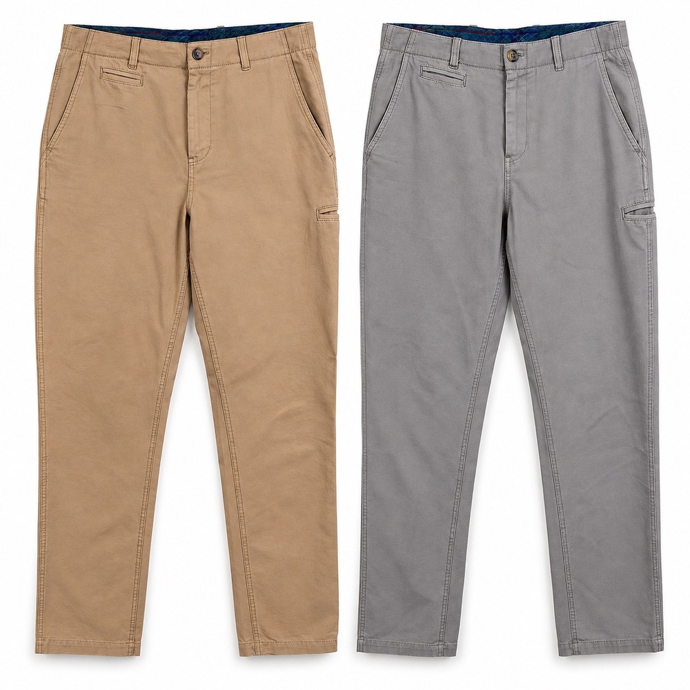 Carbon 2 Cobalt Chino Pants Mens 32 Tan Grey Straight Leg Cotton Casual Lot of 2